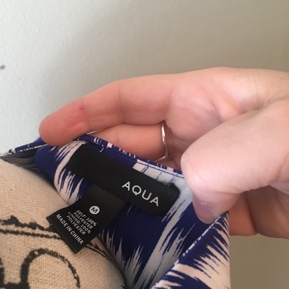 Blue and White Aqua Dress Sz M - Picture 5 of 5